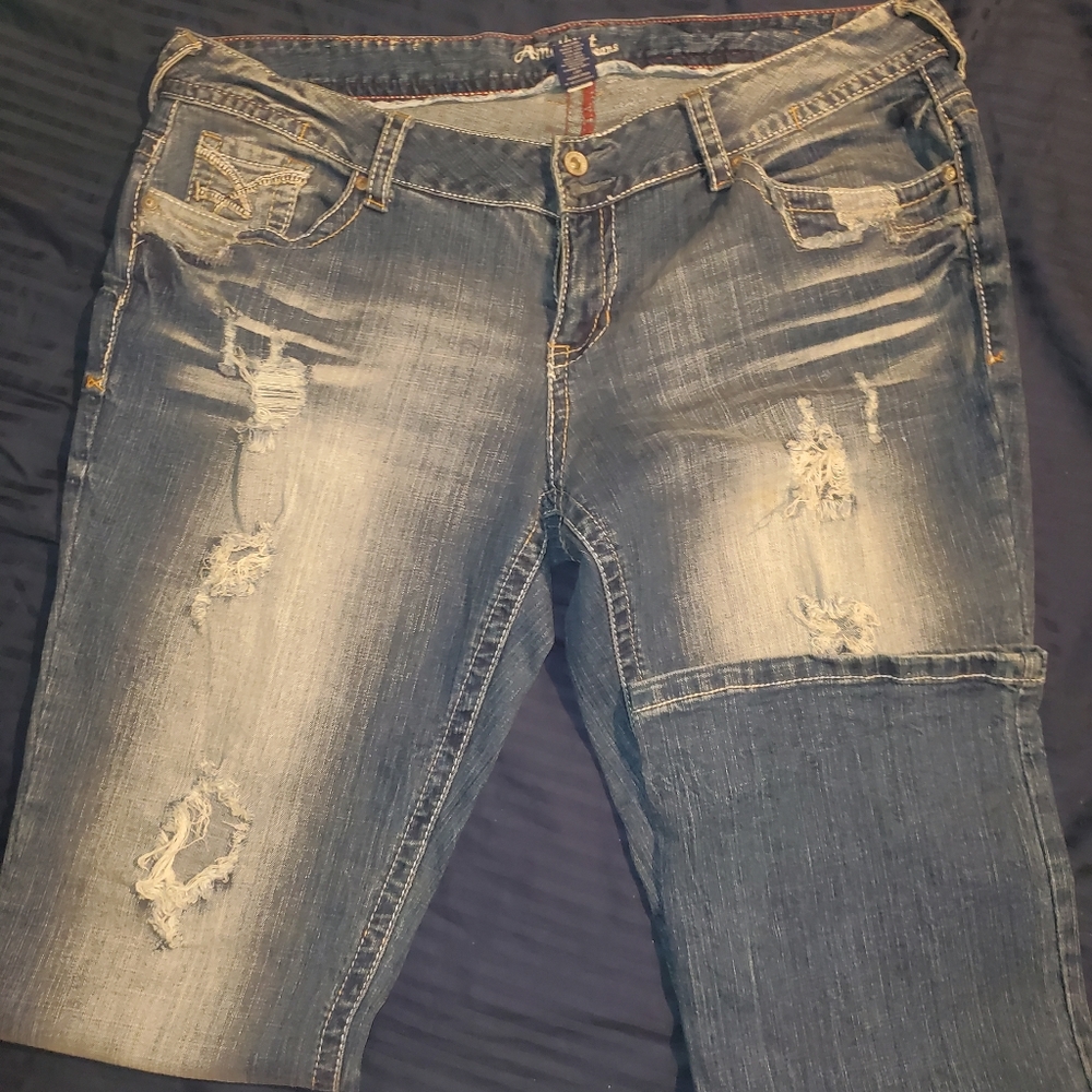 amethyst deconstructed/ripped jeans
